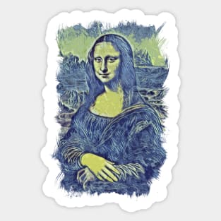 Mona Lisa Smile / La Gioconda / Leonardo Da Vinci / Abstract Fan Art #02 Sticker